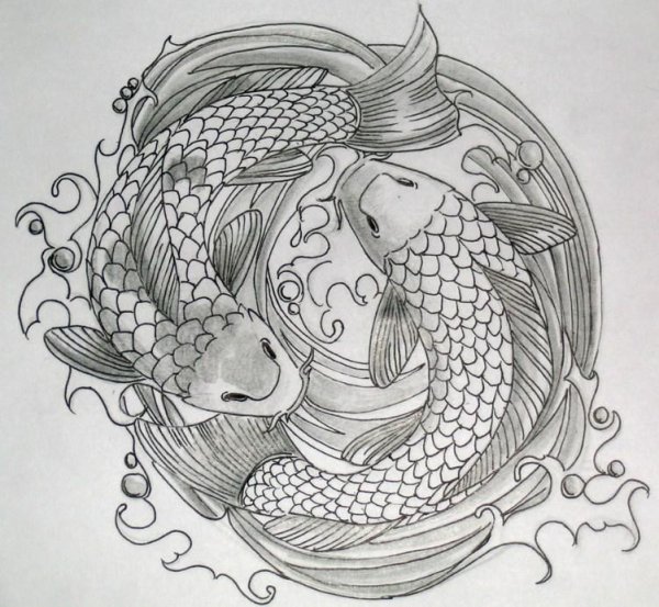 Карп Koi тату
