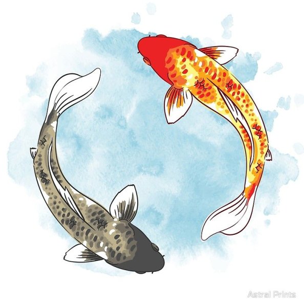 Рыбки для рисования японские