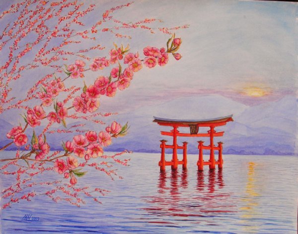 Пейзаж в японском стиле