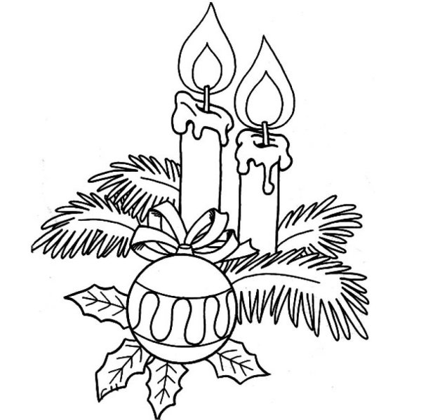 Новогодняя композиция карандашом