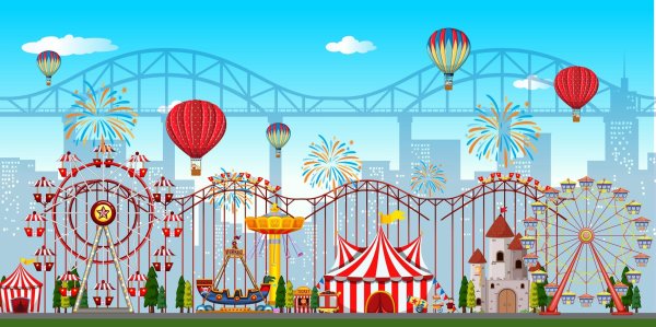 Парк развлечений мультяшный