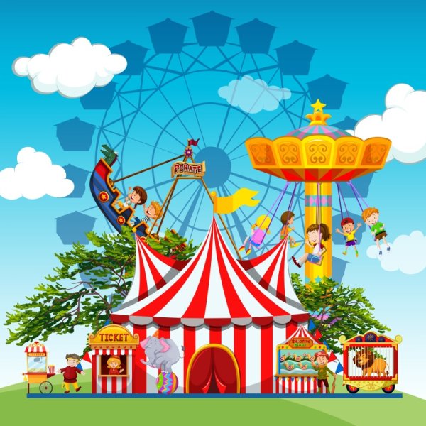 Парк развлечений мультяшная