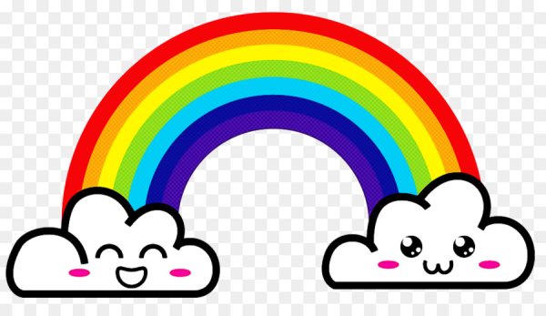 Кавайное облачко с радугой