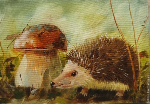 Ежик живопись