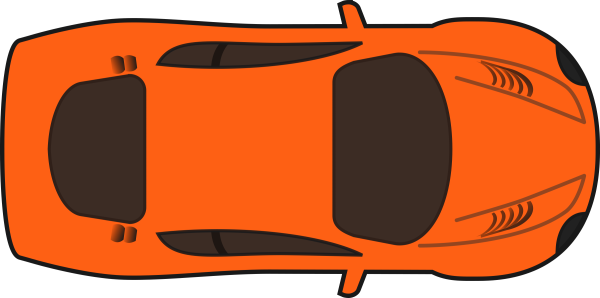 Оранжевая машина сверху