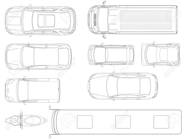 Автомобиль схематично вид сверху