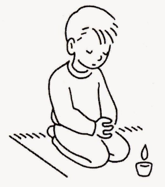 Утренняя молитва раскраска для детей