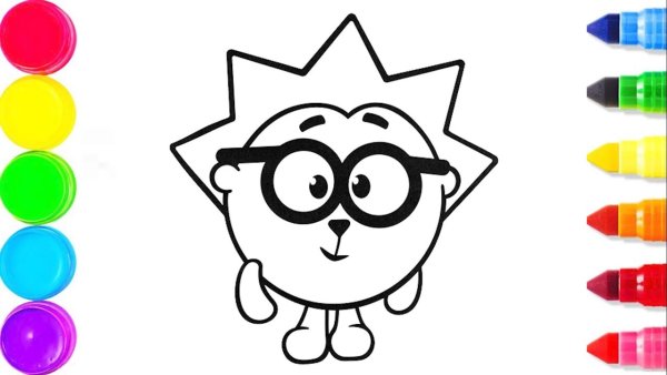 Раскраски Смешарики Крош и Ежик