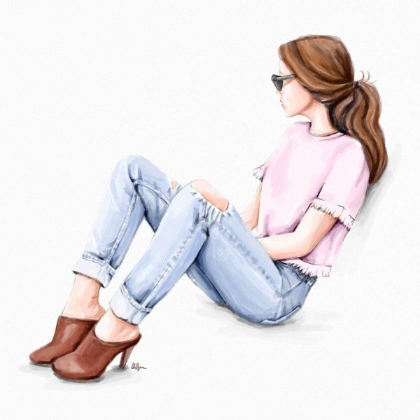 Нарисованные джинсы на девушке