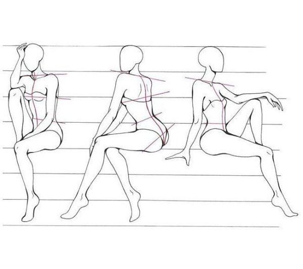 Позы для рисования девушек сидящих