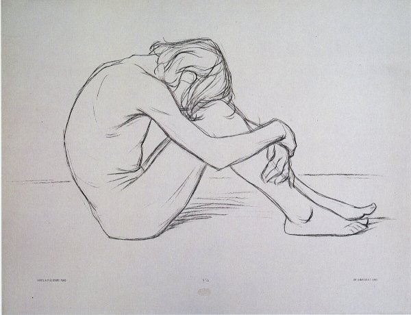 Сидящий человек рисунок