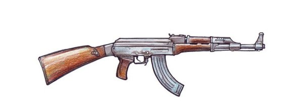 Автомат АК 47 для срисовки