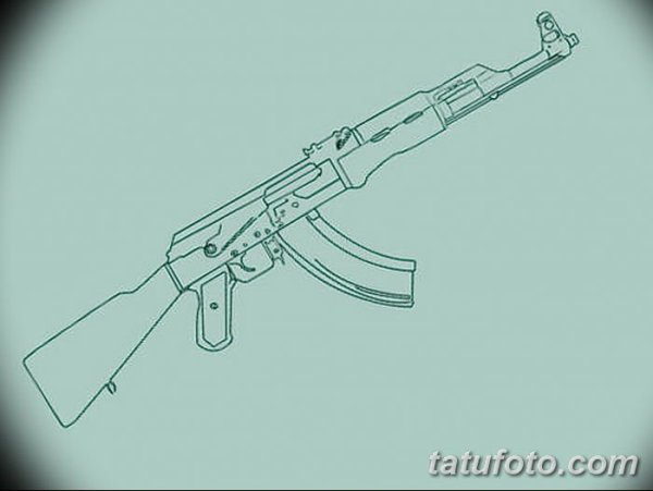 Автомат АК 47 для срисовки