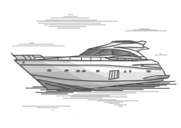 Яхта рисунок карандашом
