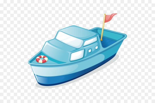 Катер для детей на прозрачном фоне