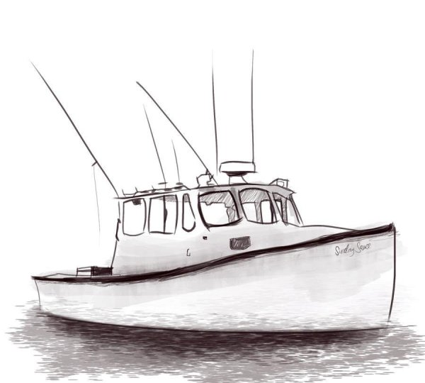 Катер карандашом