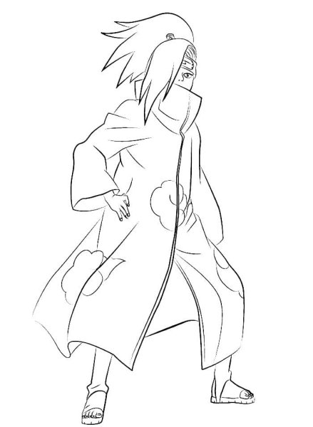 Раскраски аниме Наруто Дейдара