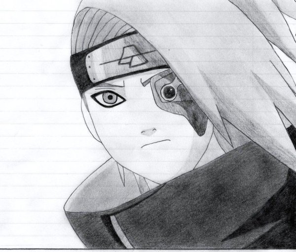 Нарисовать аниме Наруто Дейдару