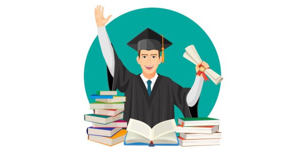 Студент с книгами