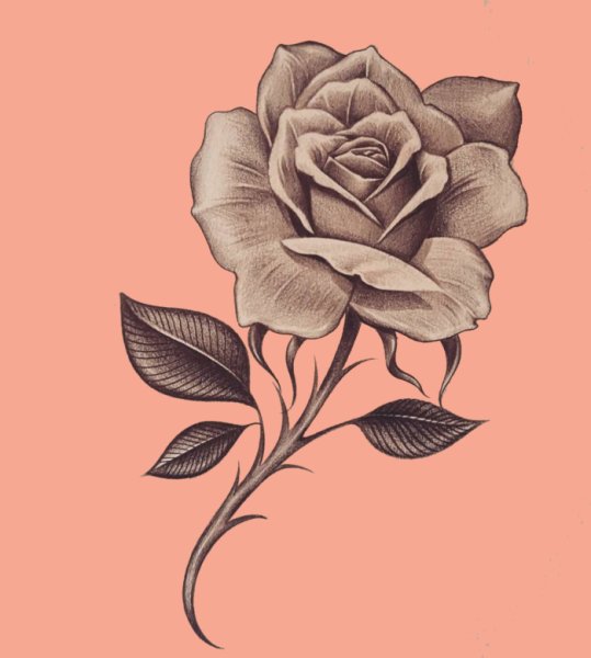 Роза скетч