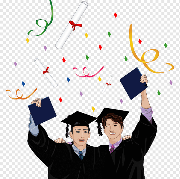 Студент выпускник на прозрачном фоне