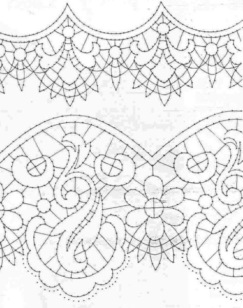 Кружево Ришелье в точечной росписи