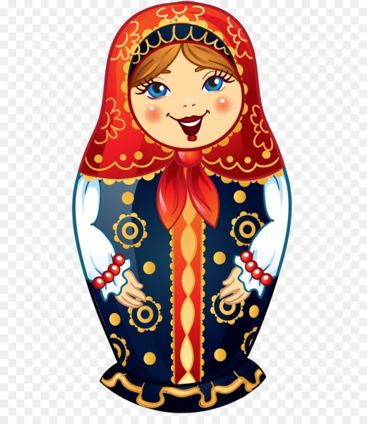 Матрешка на прозрачном фоне