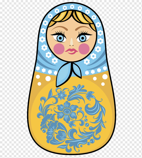 Матрешка на прозрачном фоне