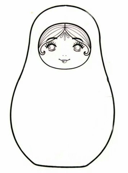 Матрешка раскраска для детей