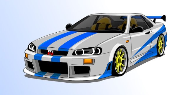Nissan Skyline gt-r r34 drawing
