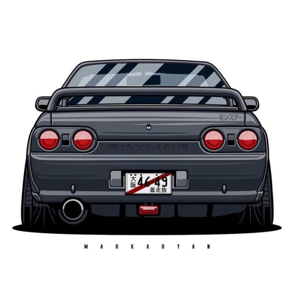 Nissan Skyline GTR r34 срисовывать