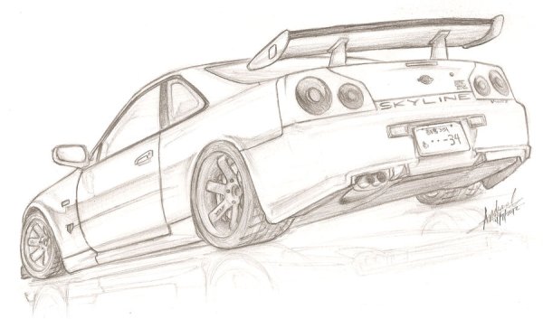 Nissan Skyline GTR 34 drawings