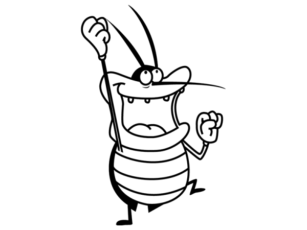 Раскраска Огги и тараканы