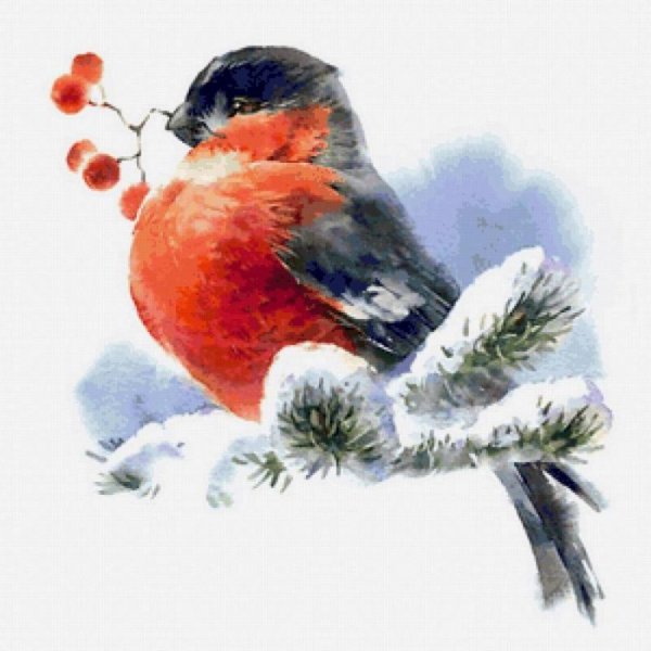 Новогодние открытки со снегирями