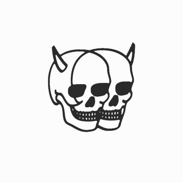 Тату череп маленький