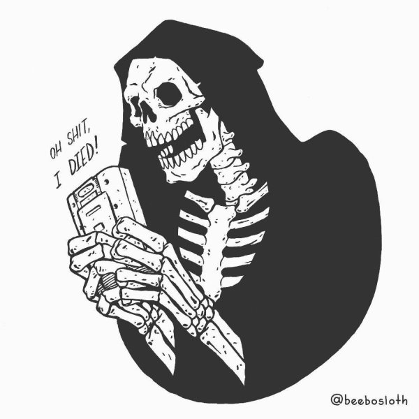 Скелет обнимает