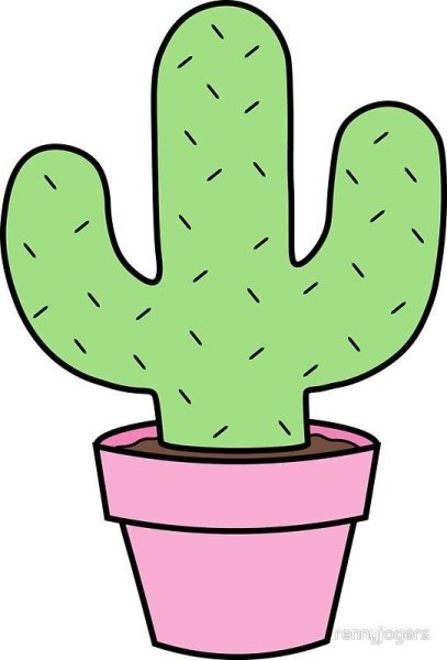 Кактус для срисовки лёгкий