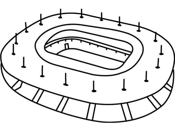 Стадион раскраска для детей