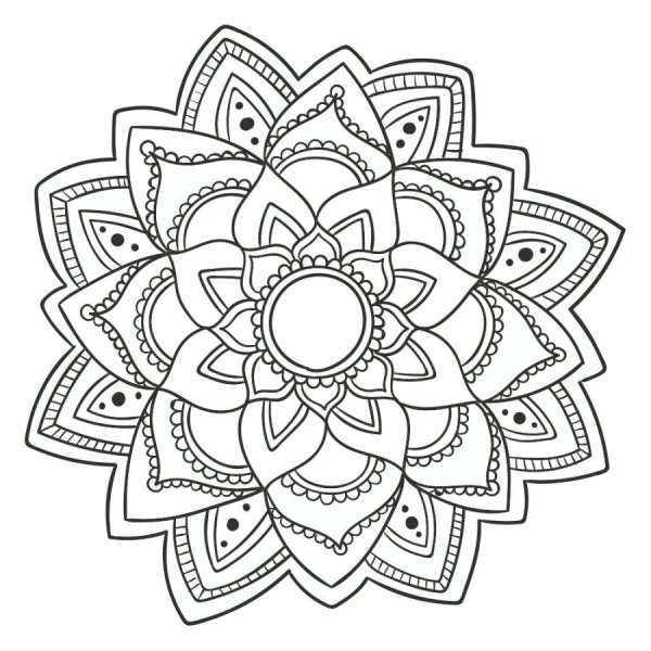 Мандала черно белая