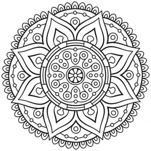 Мандала на удачу раскарску