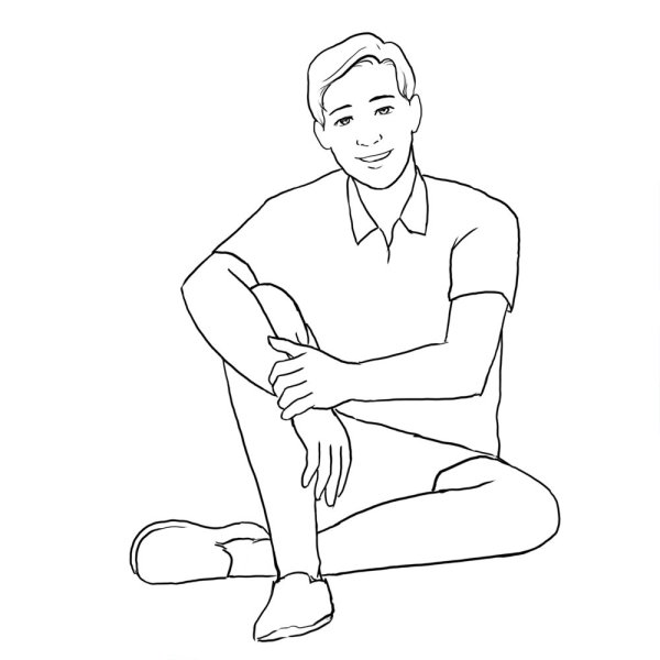 Мужские позы для рисования сидя