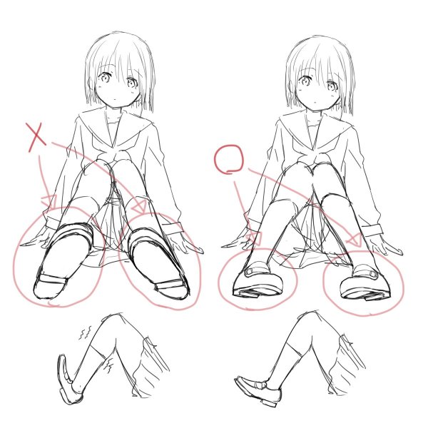 Аниме сидит референс