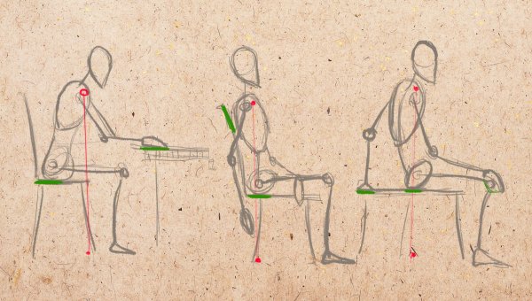 Рисование сидящего человека