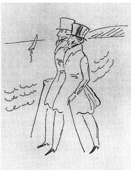 Кокушкин мост на рисунке Пушкина