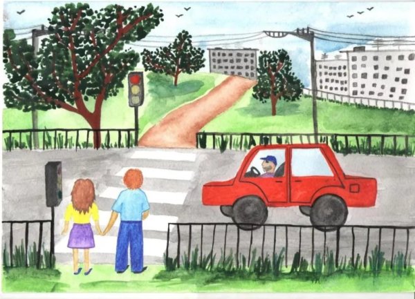 Рисунок на тему дорожное движение