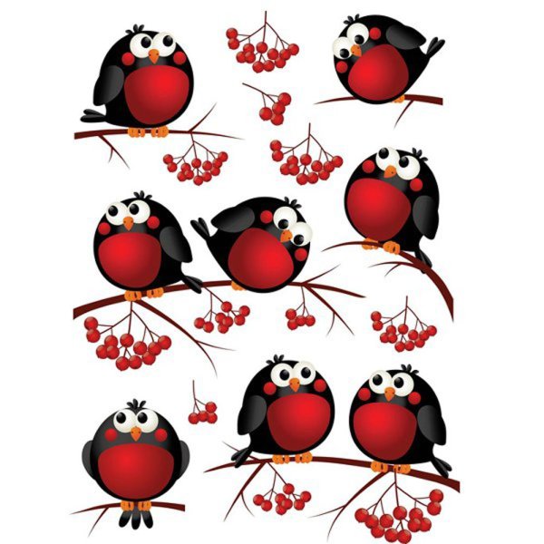 Декоретто Снегири на ветке ni 4002