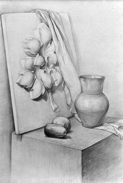 Академический рисунок натюрморта Строгановка