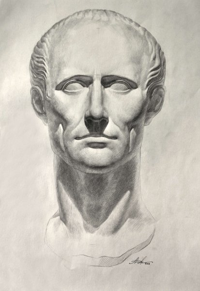 Цезарь голова гипсовая МАРХИ