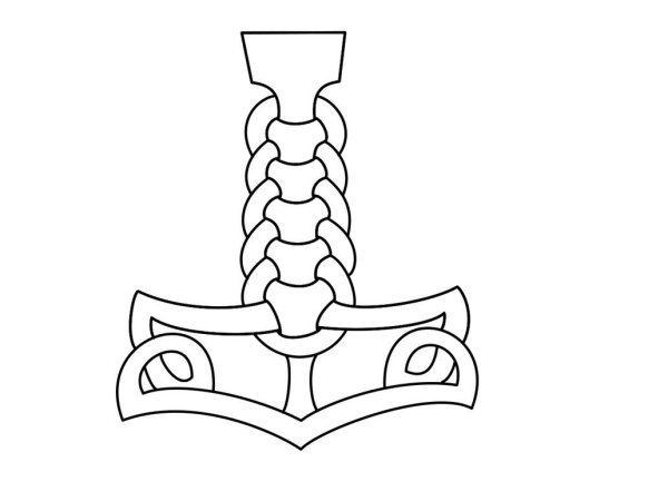 Молот тора эскиз вектор