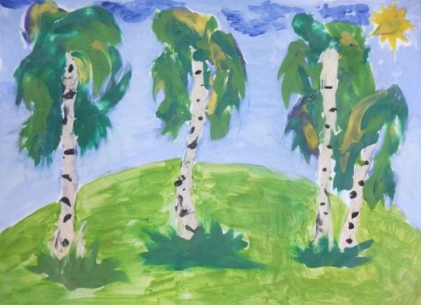 Береза без фона